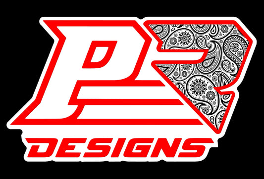 Printed PR Designs Red And White Paisley Print Logo