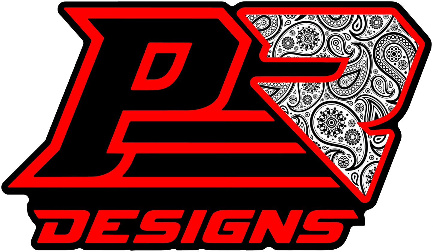 Printed PR Designs Black And Red Paisley Print Logo