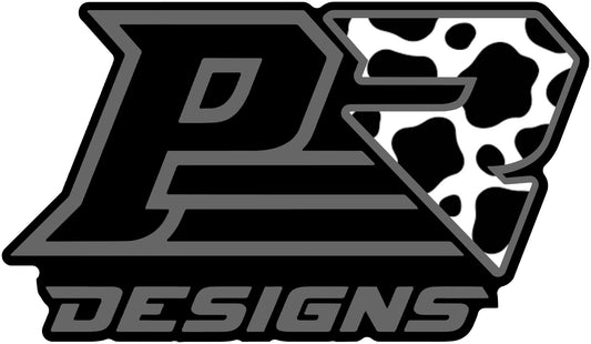 Printed PR Designs Black And Gray Cow Print Logo