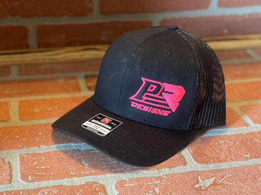 Embroidered Pink PR Designs Offset Trucker Style Snapback